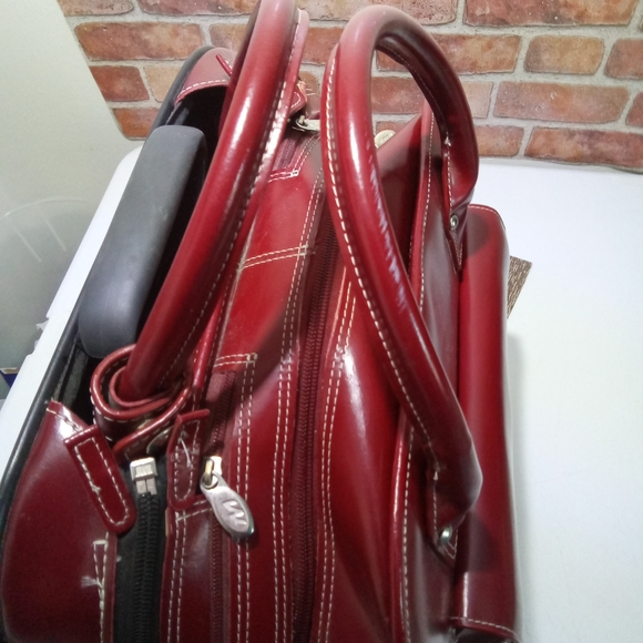 McKlein Leather Rolling Travel Laptop Carry-On Luggage Bag 👜 Zippers & Storage! - Picture 6 of 12